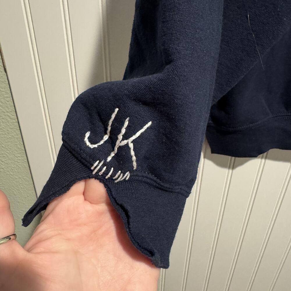 JRD Luxe Navy Blue Croissant Sweatshirt Size XL - Picture 3 of 5